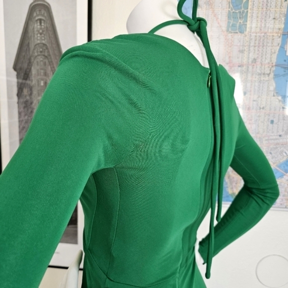 Proenza Schouler Drawstring Keyhole Matte Cutout Green Jersey Maxi Dress - Picture 10 of 16